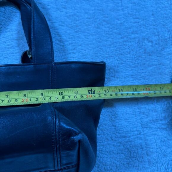 Vintage Coach Black Waverly Small Tote Bag Leather 90s Purse - Picture 6 of 9